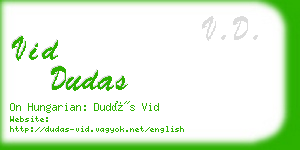 vid dudas business card
